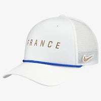 Men's Nike White France National Team Rise Rope Trucker A-Frame Adjustable Hat