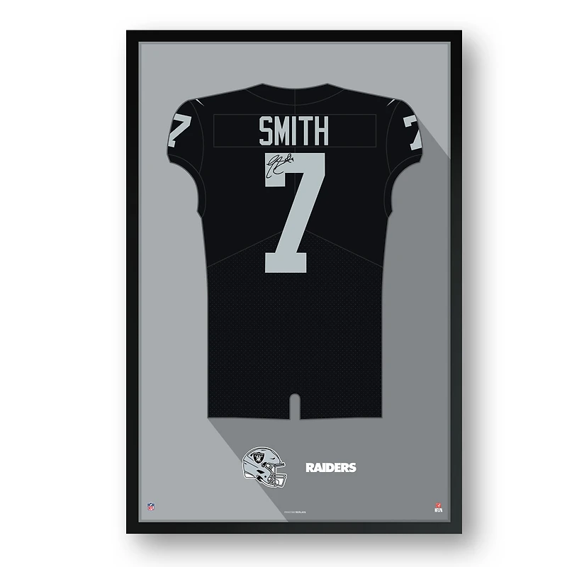 Geno Smith Las Vegas Raiders Facsimile Signature Framed Jersey Art Print