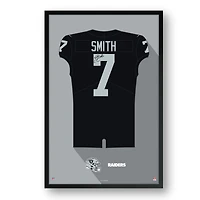 Geno Smith Las Vegas Raiders Facsimile Signature Framed Jersey Art Print