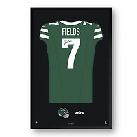 Justin Fields New York Jets Facsimile Signature Framed Jersey Art Print