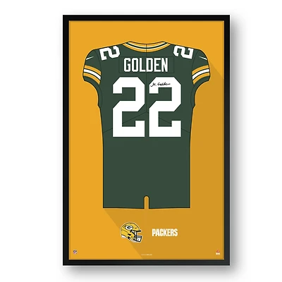 Matthew Golden Green Bay Packers Facsimile Signature Framed Jersey Art Print