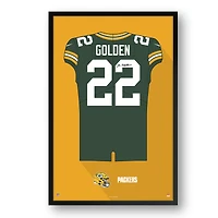 Matthew Golden Green Bay Packers Facsimile Signature Framed Jersey Art Print