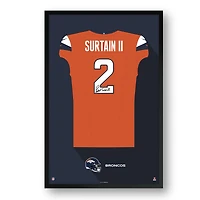Patrick Surtain Denver Broncos Facsimile Signature Framed Jersey Art Print