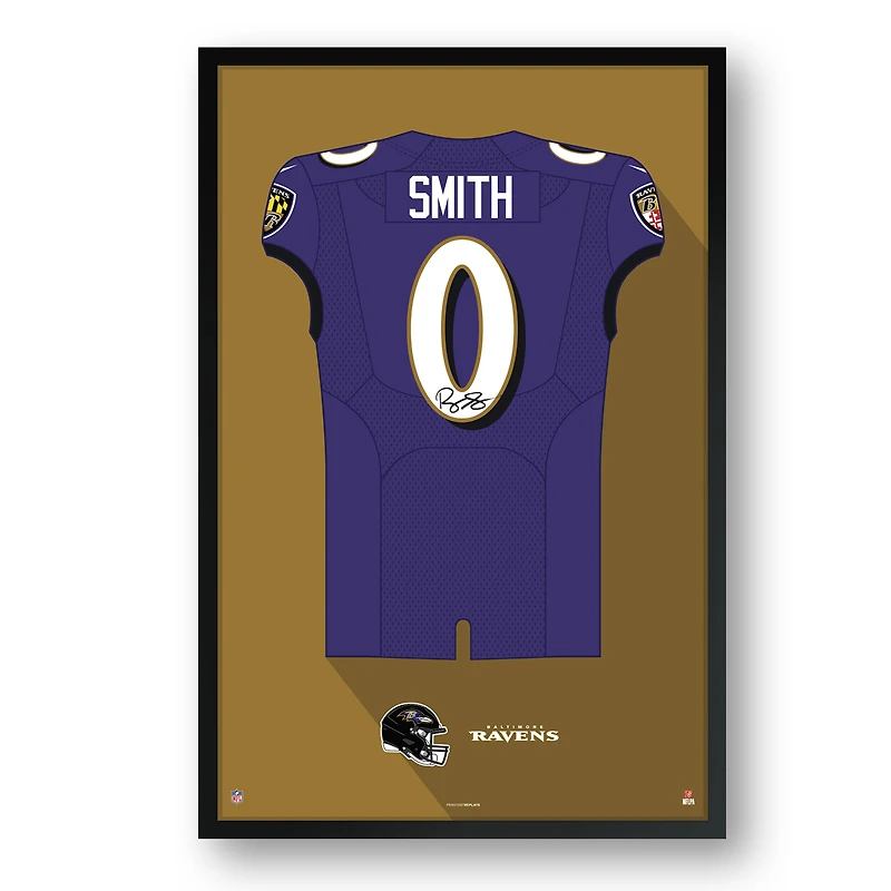 Roquan Smith Baltimore Ravens Facsimile Signature Framed Jersey Art Print