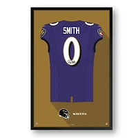 Roquan Smith Baltimore Ravens Facsimile Signature Framed Jersey Art Print