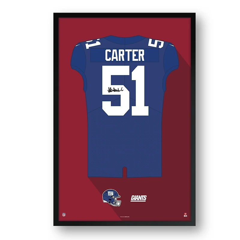 Abdul Carter New York Giants Facsimile Signature Framed Jersey Art Print