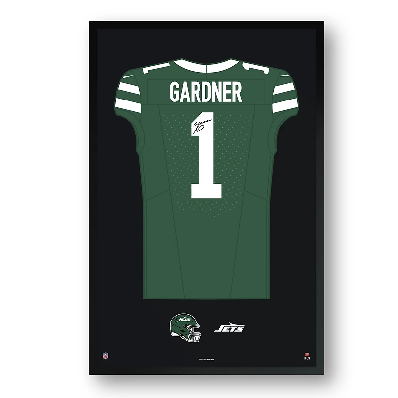 Ahmad Gardner New York Jets Facsimile Signature Framed Jersey Art Print