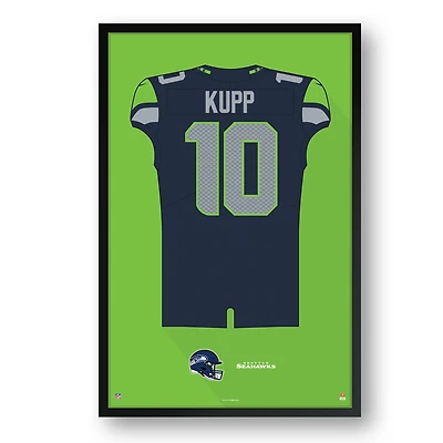 Cooper Kupp Seattle Seahawks Facsimile Signature Framed Jersey Art Print