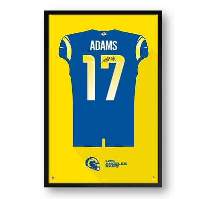 Davante Adams Los Angeles Rams Facsimile Signature Framed Jersey Art Print