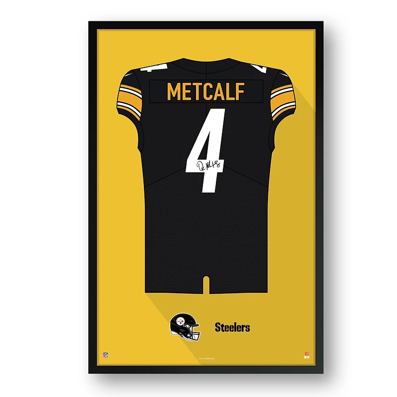 DK Metcalf Pittsburgh Steelers Facsimile Signature Framed Jersey Art Print
