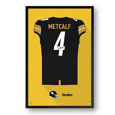 DK Metcalf Pittsburgh Steelers Facsimile Signature Framed Jersey Art Print