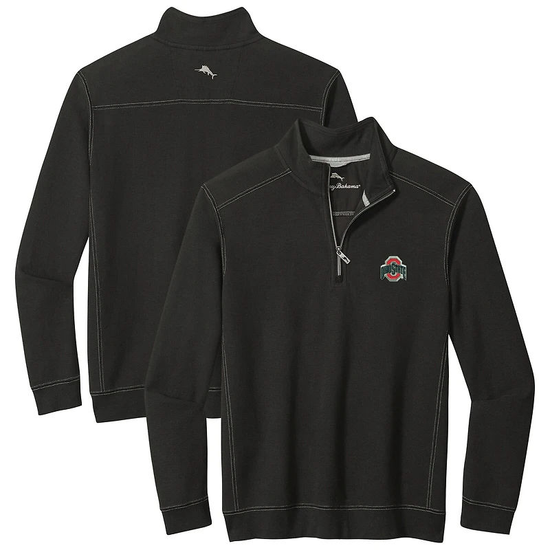 Men's Tommy Bahama Black Ohio State Buckeyes Montego Bay Half-Zip Jacket