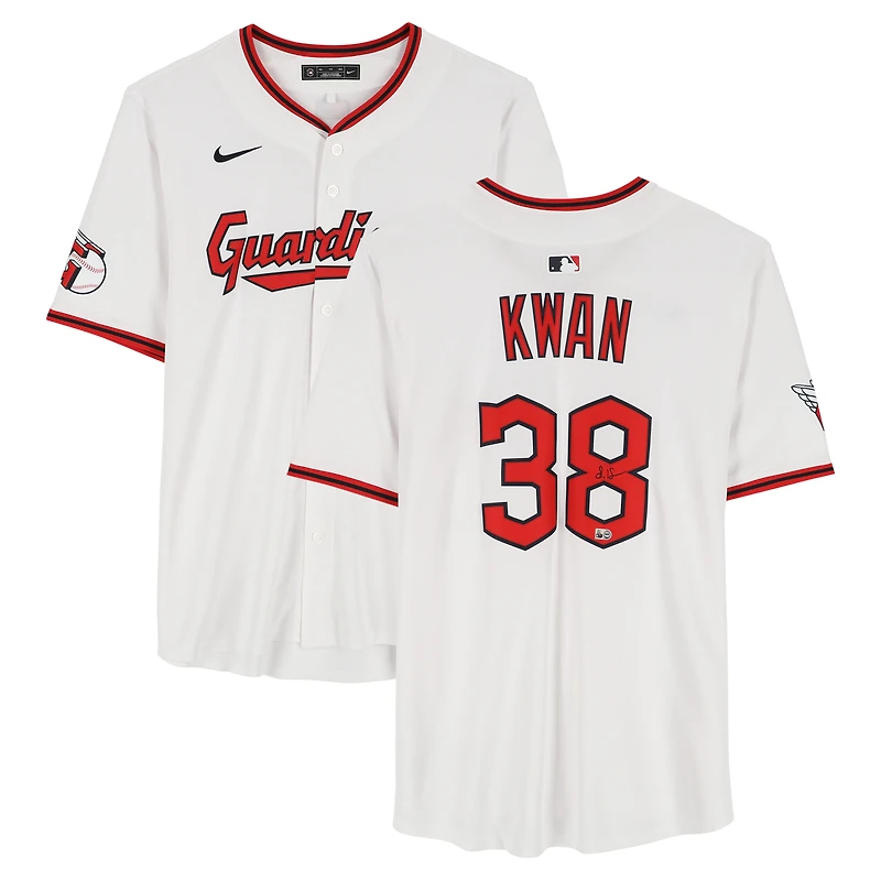 Steven Kwan Cleveland Guardians Autographed White Nike Limited Jersey