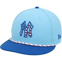 Jazz Chisholm Jr. New York Yankees Game-Used Light Blue Fourth of July New Era Hat vs. New York Mets on July 4, 2025