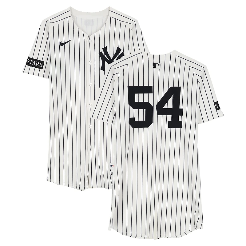 Max Fried New York Yankees Game-Used #54 White Pinstripe Nike Jersey vs. Chicago Cubs on July 12, 2025