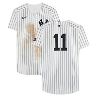 Anthony Volpe New York Yankees Game-Used #11 White Pinstripe Nike Jersey vs. Chicago Cubs on July 13, 2025