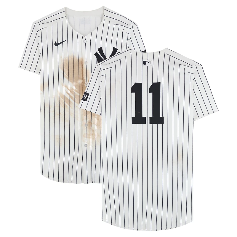 Anthony Volpe New York Yankees Game-Used #11 White Pinstripe Nike Jersey vs. Chicago Cubs on July 13, 2025