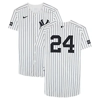 Jasson Domínguez New York Yankees Game-Used #24 White Pinstripe Nike Jersey vs. Chicago Cubs on July 13, 2025