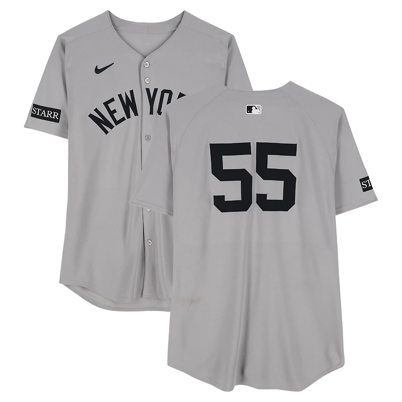 Carlos Rodón New York Yankees Game-Used #55 Gray Nike Jersey vs. Toronto Blue Jays on June 30, 2025 - Worn Innings 4-5