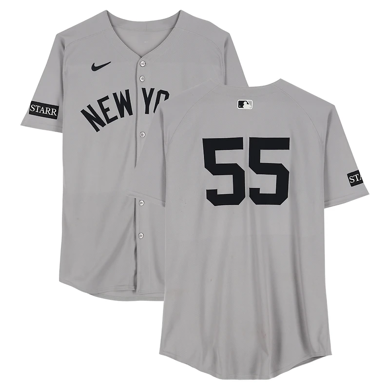 Carlos Rodón New York Yankees Game-Used #55 Gray Nike Jersey vs. New York Mets on July 5, 2025 - Worn Innings 1-5