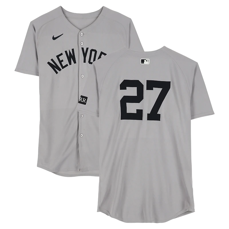 Giancarlo Stanton New York Yankees Game-Used #27 Gray Nike Jersey vs. New York Mets on July 6, 2025