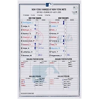 New York Yankees Game-Used Lineup Card vs. New York Mets on July 4, 2025