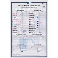 New York Yankees Game-Used Lineup Card vs. Toronto Blue Jays on July 3, 2025