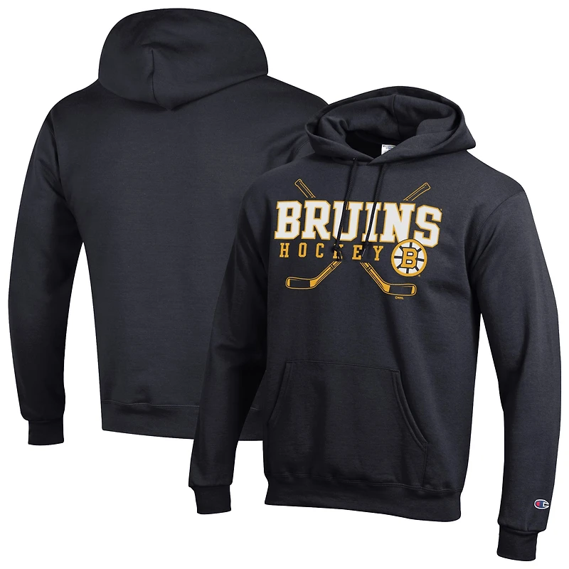 Men's Champion Black Boston Bruins Powerblend Fleece Hoodie