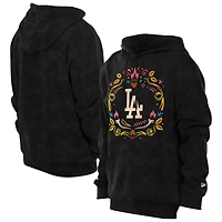 Men's New Era Black Los Angeles Dodgers Día de los Muertos Brushed Fleece Hoodie