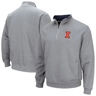 Men's Colosseum Heather Gray Illinois Fighting Illini Tortugas Quarter-Zip Jacket
