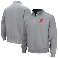 Men's Colosseum Heather Gray Illinois Fighting Illini Tortugas Quarter-Zip Jacket