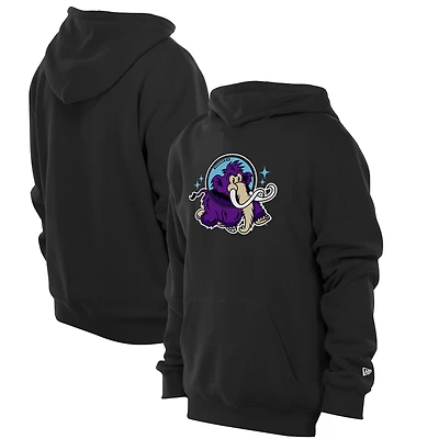 Youth New Era  Black Erie SeaWolves Moon Mammoths Fleece Pullover Hoodie
