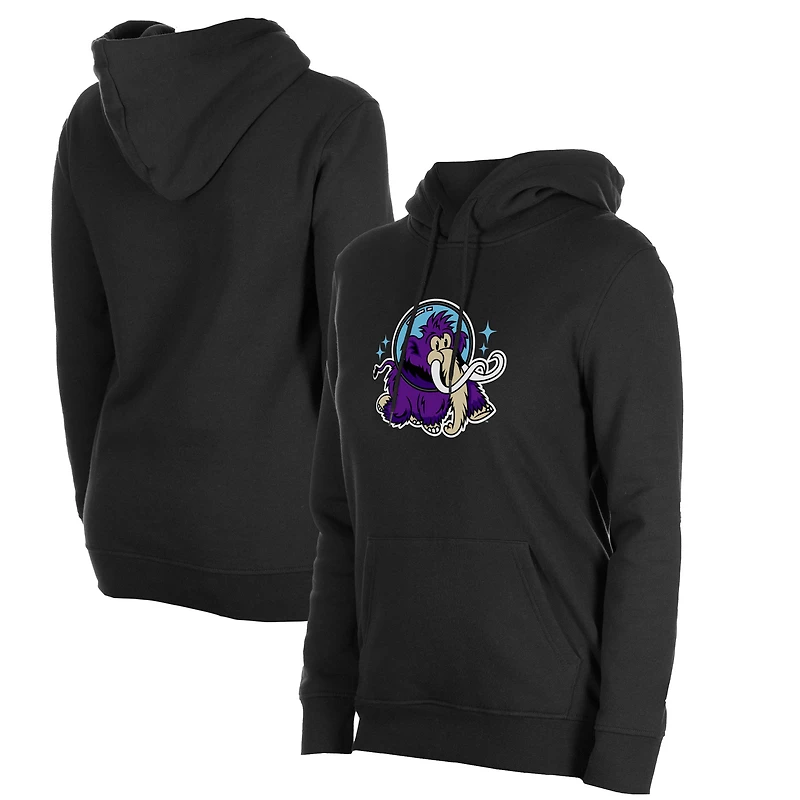 Women's New Era Black Erie SeaWolves Moon Mammoths Fleece Pullover Hoodie