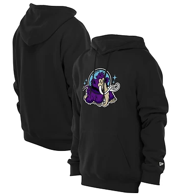 Men's New Era  Black Erie SeaWolves Moon Mammoths Fleece Pullover Hoodie