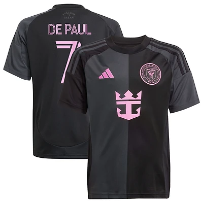 Youth adidas Rodrigo De Paul Black Inter Miami CF 2025 The Fortitude Kit Replica Player Jersey