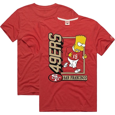 Unisex Homage x The Simpsons Red San Francisco 49ers Tri-Blend T-Shirt