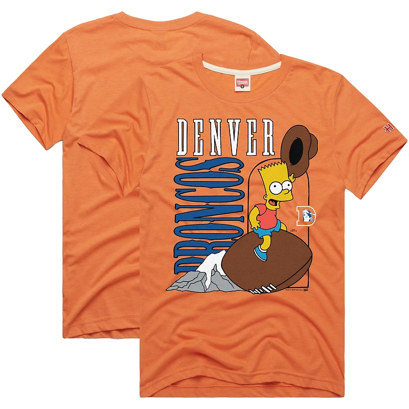 Unisex Homage x The Simpsons Orange Denver Broncos Tri-Blend T-Shirt