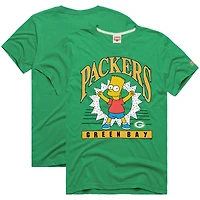 Unisex Homage x The Simpsons Green Green Bay Packers Tri-Blend T-Shirt
