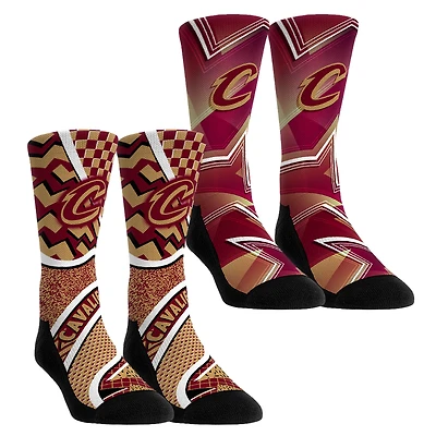Unisex Rock Em Socks Cleveland Cavaliers NBA Hoops Two-Pack Crew Set