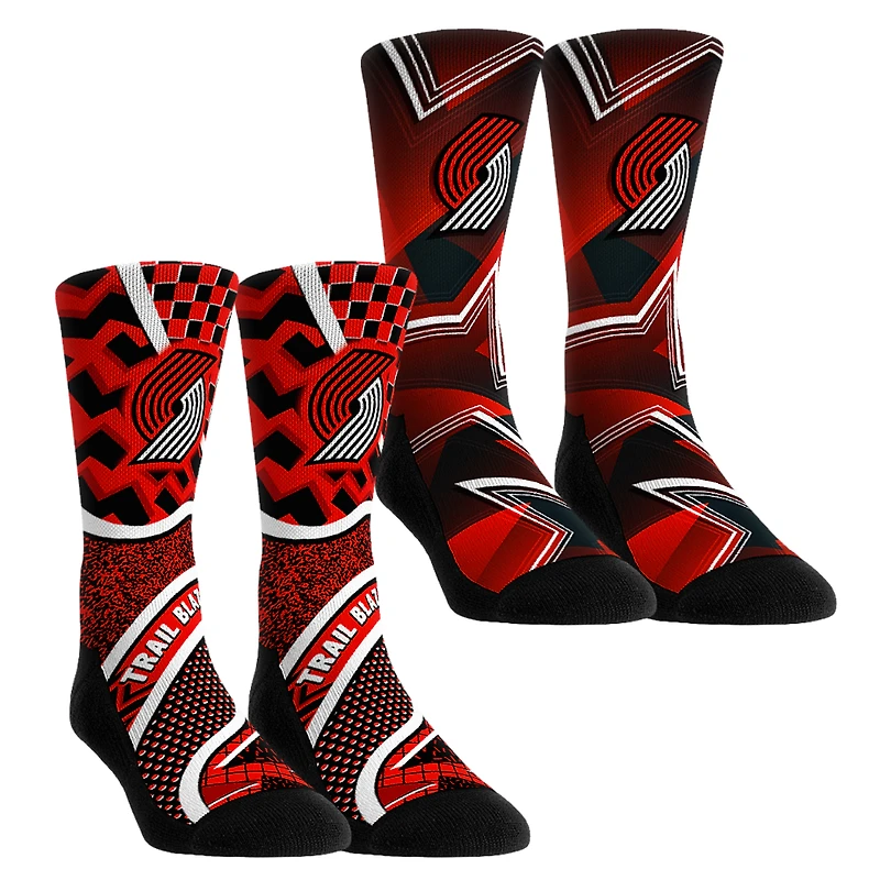 Unisex Rock Em Socks Portland Trail Blazers NBA Hoops Two-Pack Crew Set
