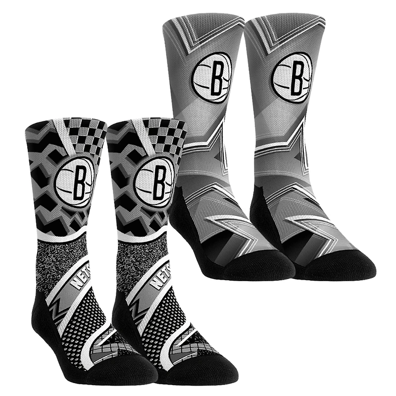 Unisex Rock Em Socks Brooklyn Nets NBA Hoops Two-Pack Crew Set