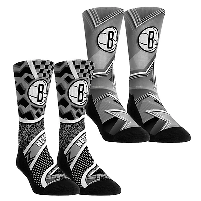 Unisex Rock Em Socks Brooklyn Nets NBA Hoops Two-Pack Crew Set