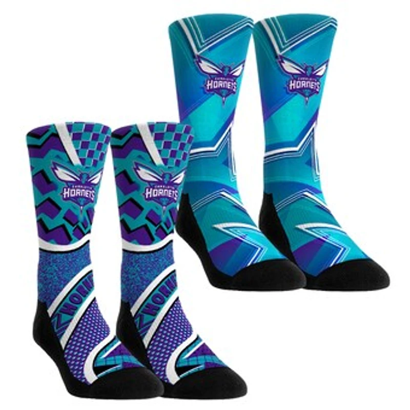Youth Rock Em Socks Charlotte Hornets NBA Hoops Two-Pack Crew Set