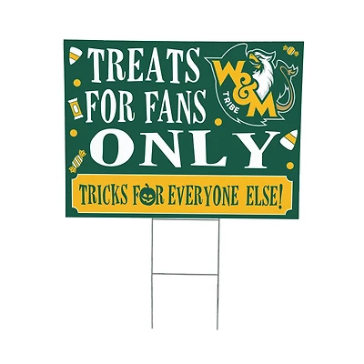 William & Mary Tribe 18" x 24" Halloween Treats Outdoor Yard Sign