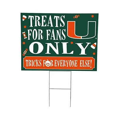 Miami Hurricanes 18" x 24" Halloween Treats Outdoor Yard Sign