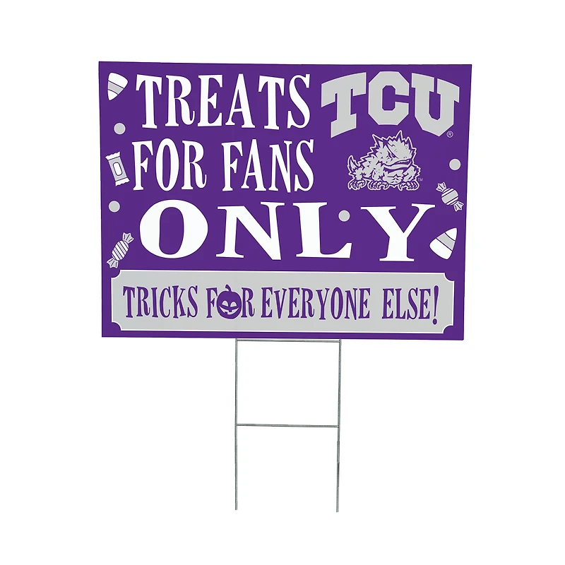 TCU Horned Frogs 18" x 24" Halloween Treats Outdoor Yard Sign
