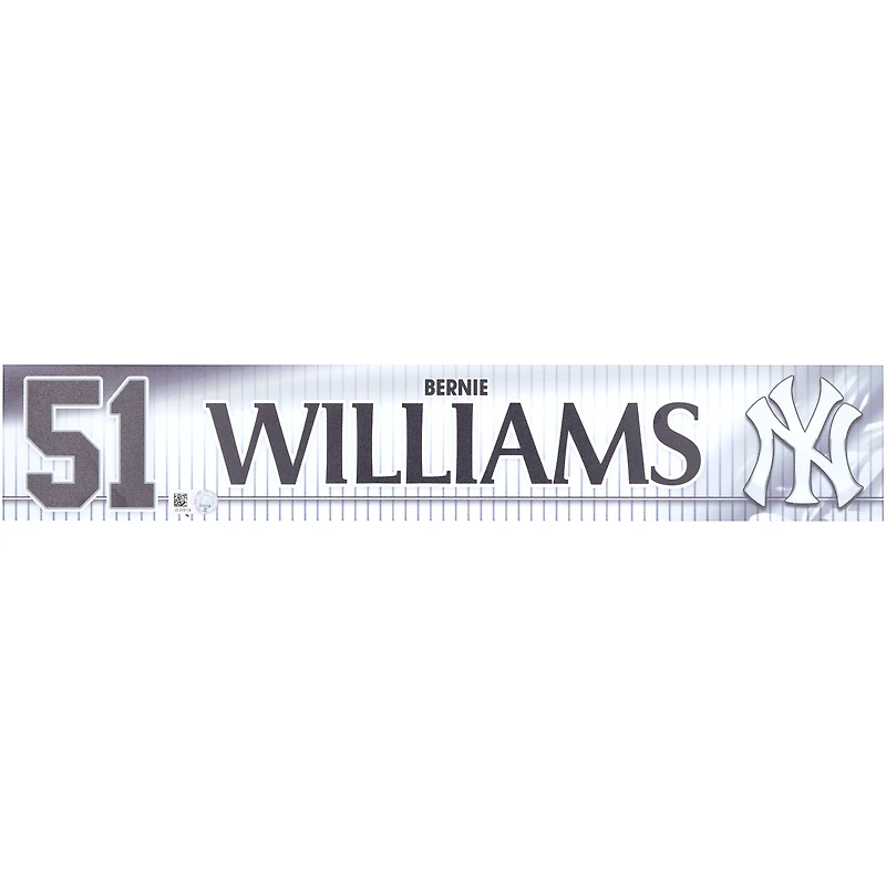 Bernie Williams New York Yankees Player-Issued #51 White Nameplate from 2019 MLB Spring Training