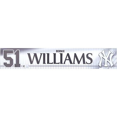 Bernie Williams New York Yankees Player-Issued #51 White Nameplate from 2019 MLB Spring Training