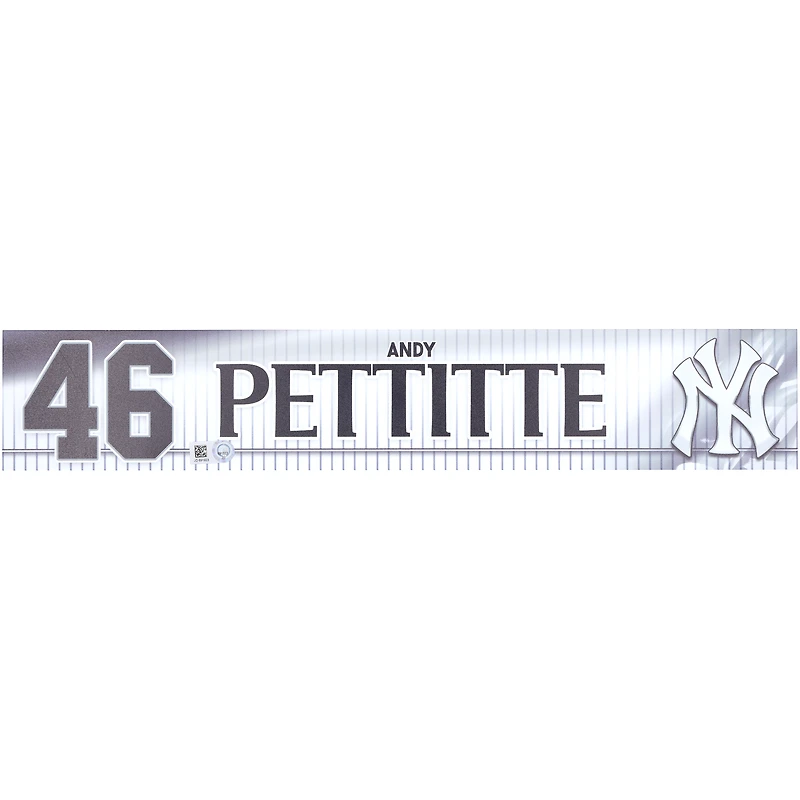Andy Pettitte New York Yankees Player-Issued #46 White Nameplate from 2019 MLB Spring Training