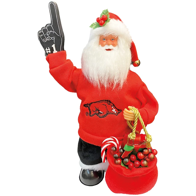 Arkansas Razorbacks 12" Animated Musical Santa